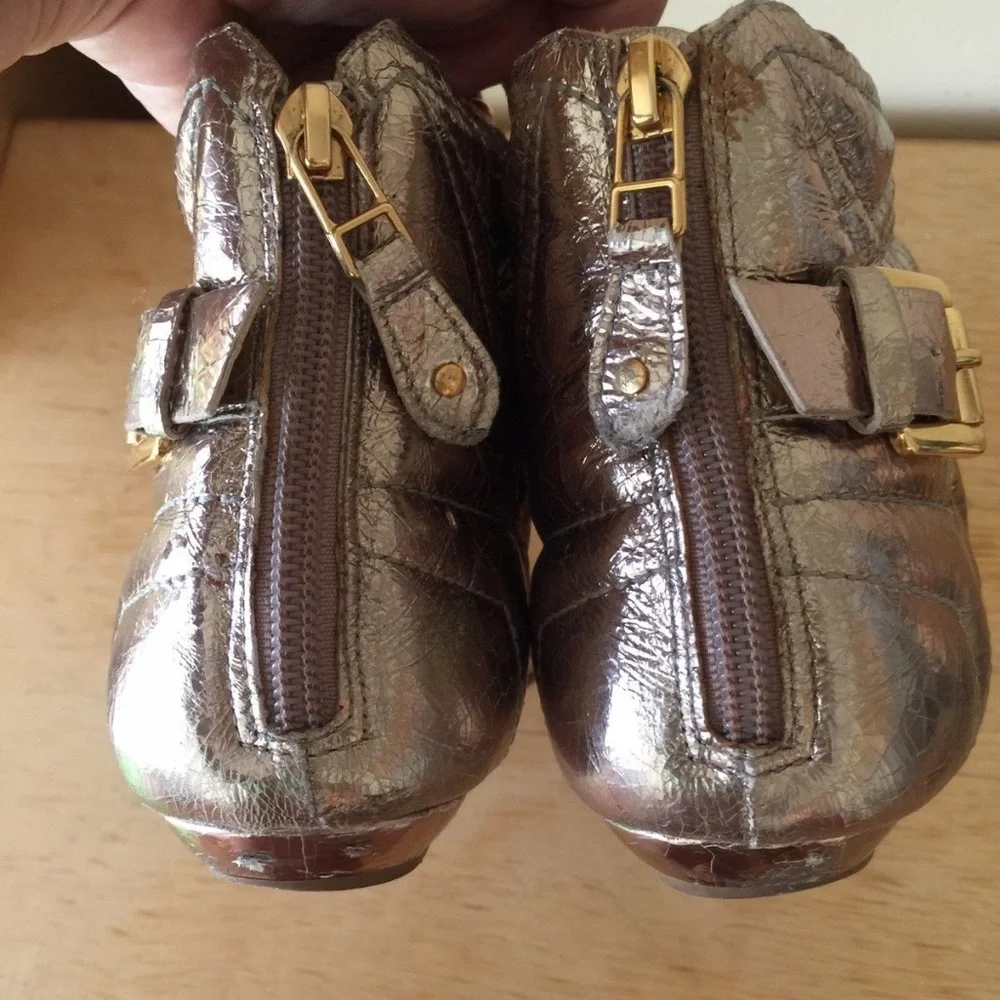 Pedro Garcia Gold Leather Gladiator Sandals 38 / 7 - Picture 4 of 8